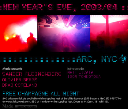 NEW YEARS EVE at arc flyer