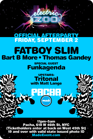 Flyer 			for Electric Zoo Official Afterparty, 09/02/11 at Pacha