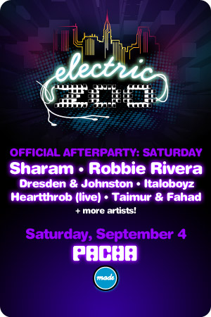 Flyer 			for Electric Zoo Official Afterparty, 09/04/10 at Pacha