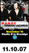 11.10.07: M.A.N.D.Y. vs Damian Lazarus at Studio B